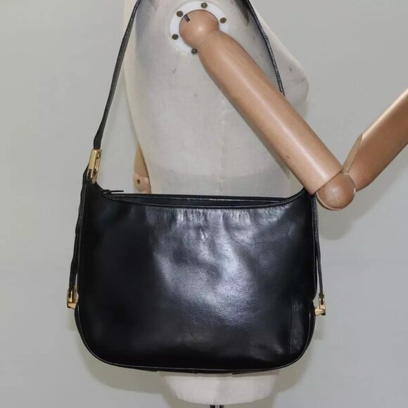 BALLY Shoulder Bag Leather Black Auth - Picture 16 of 16